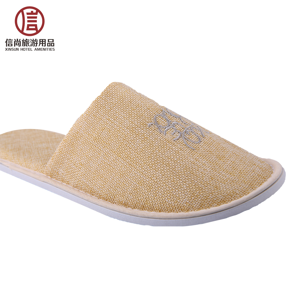 Soft Linen Hotel Slipper Flax Hotel Slipper