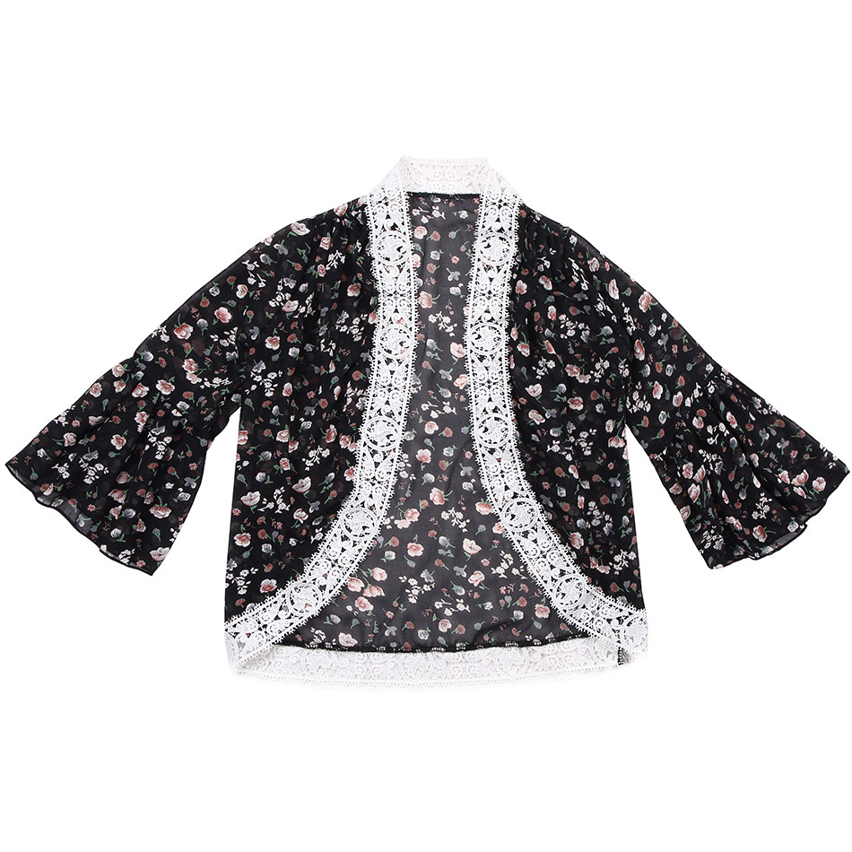 New Arrival Chiffon Tops Floral Kids Tops