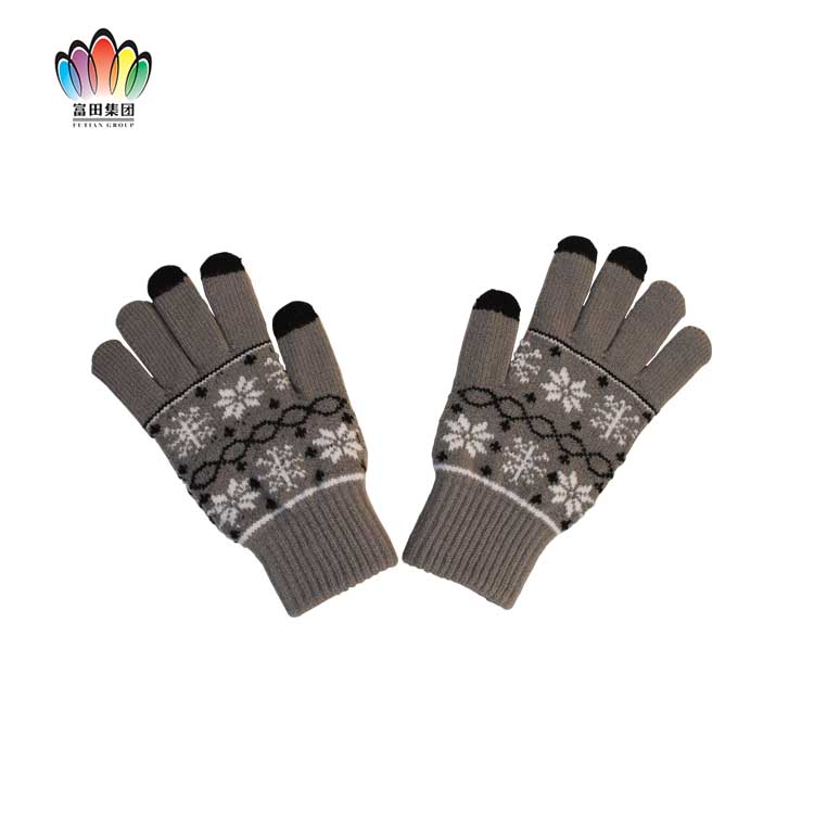 China suppliers wholesale fashion winter jacquard magic touch screen glove cheap cotton gloves in bulk
