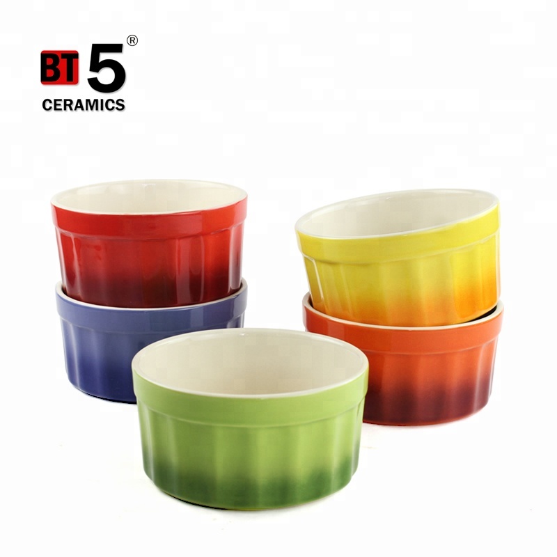 Градиентная рампа Ramekin, мини-чашка для десертов, керамические блюда для суфле, безопасная духовка