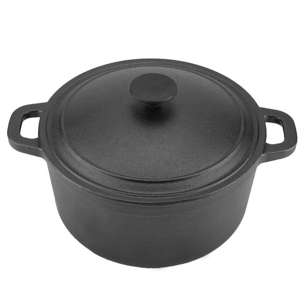 Голландская кастрюля, кастрюля для барбекю, лагеря, Голландская духовка, чугунная кастрюля с антипригарным покрытием, чугунная кастрюля, кастрюля для приготовления пищи на открытом воздухе, для кемпинга, 24x12,5 см