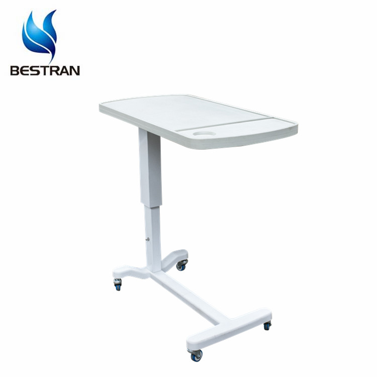 BT-AT002 Height Adjustable hospital bedside tables composite top over bed table