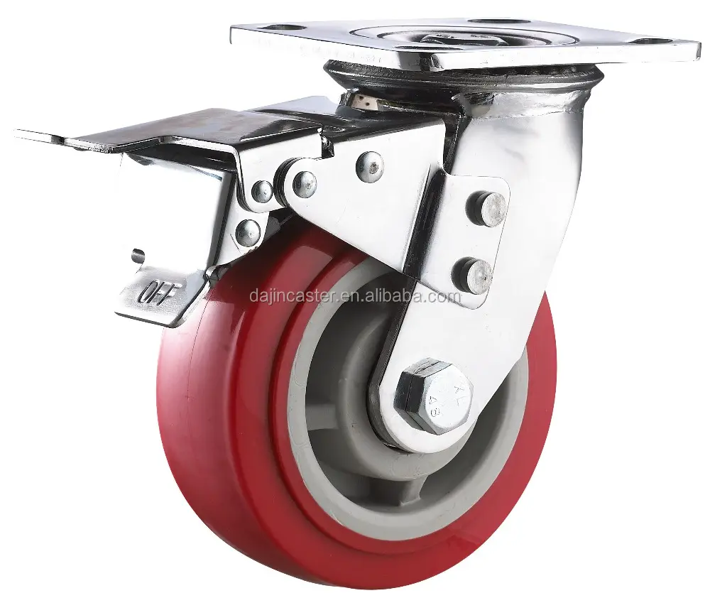 Swivel Heavy Duty 4" 5" 6" 8"  Double Ball Bearing Caster Wheels with Brake