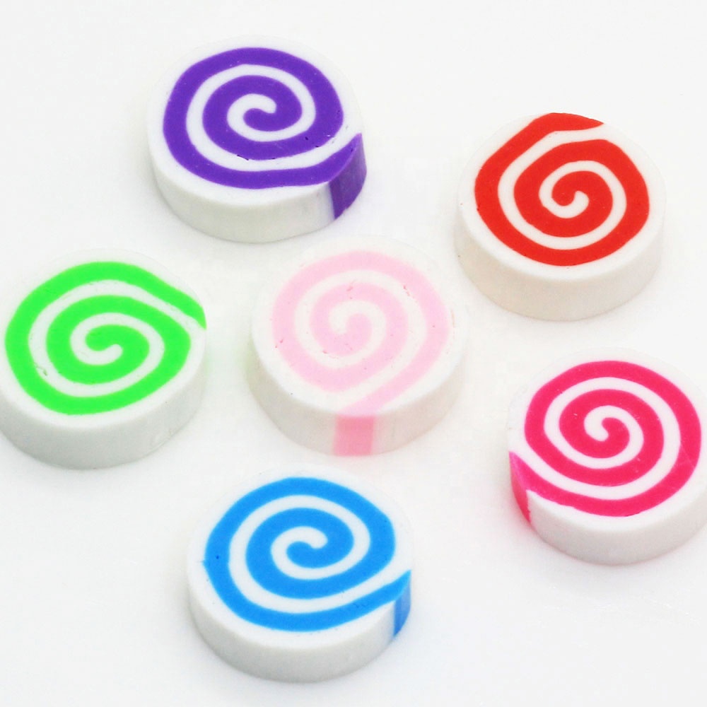 100pcs Polymer Clay Slice Sushi Rolls Food Flatback Clay Cabochons For Diy Phone Children's Hair Accessories