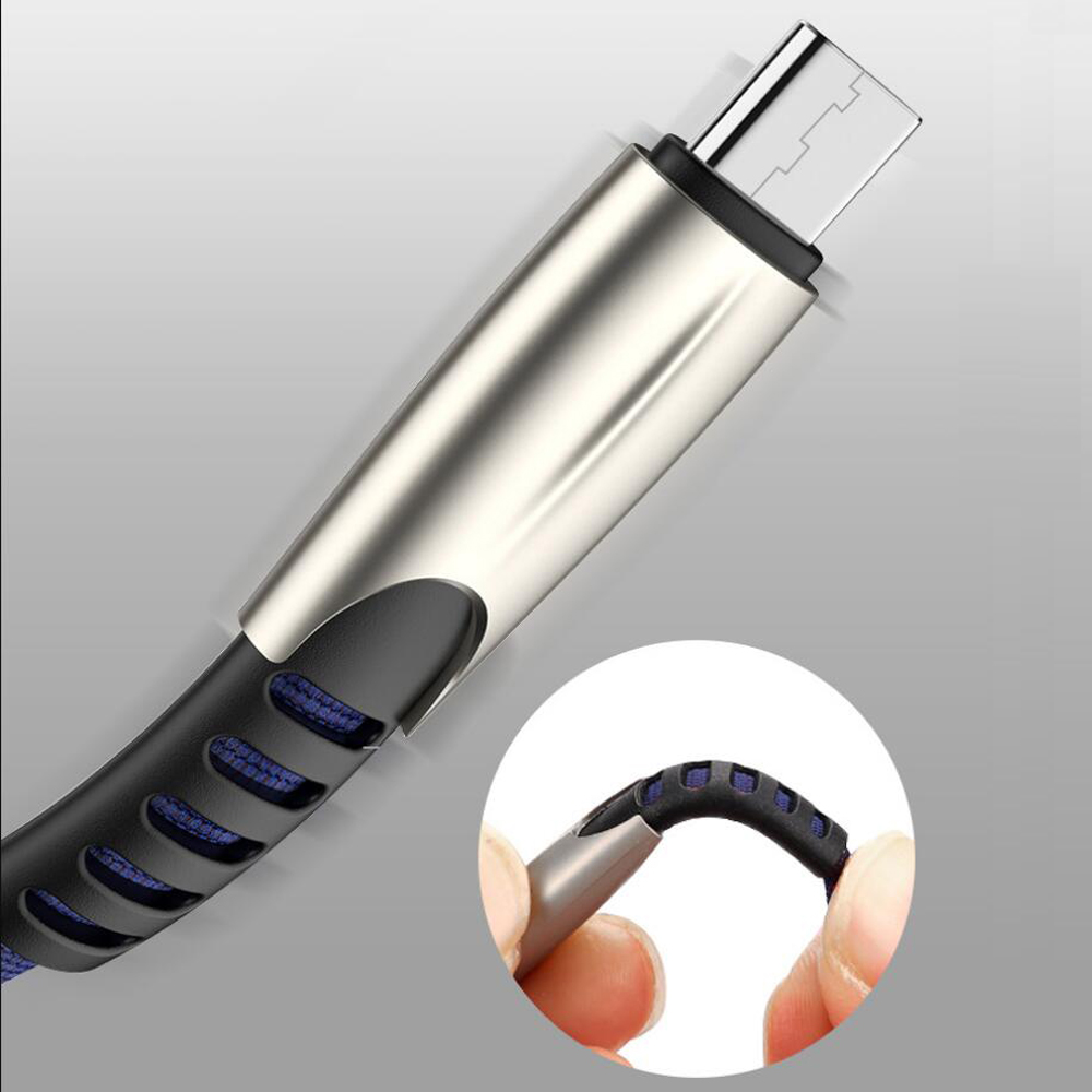 Оригинальный 3A кабель для быстрой зарядки micro usb, зарядный кабель type-c из цинкового сплава, зарядный кабель для iphone, samsung, зарядное устройство