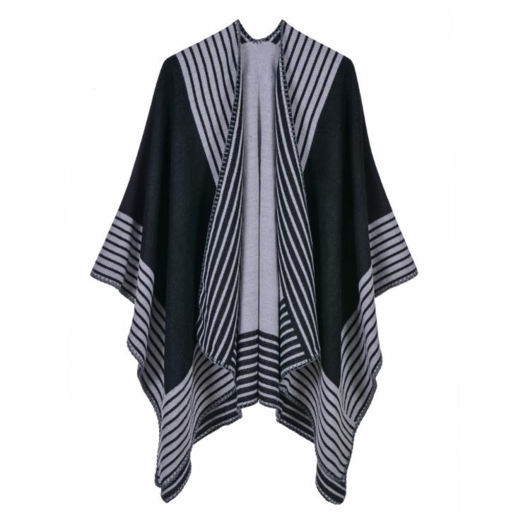 Open Front Poncho Cape Women's Thick Warm Pashmina Poncho Shawl Wrap