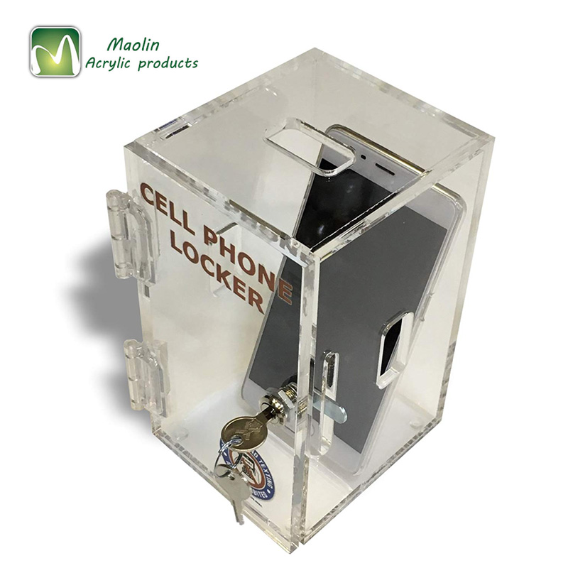 2018 Hot Selling Wall Mounted Clear Acrylic Cell Phone Locker Storage Box