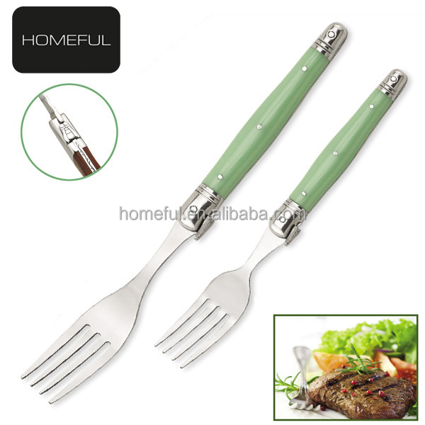 stainless steel plastic handle table fork and flatware fork