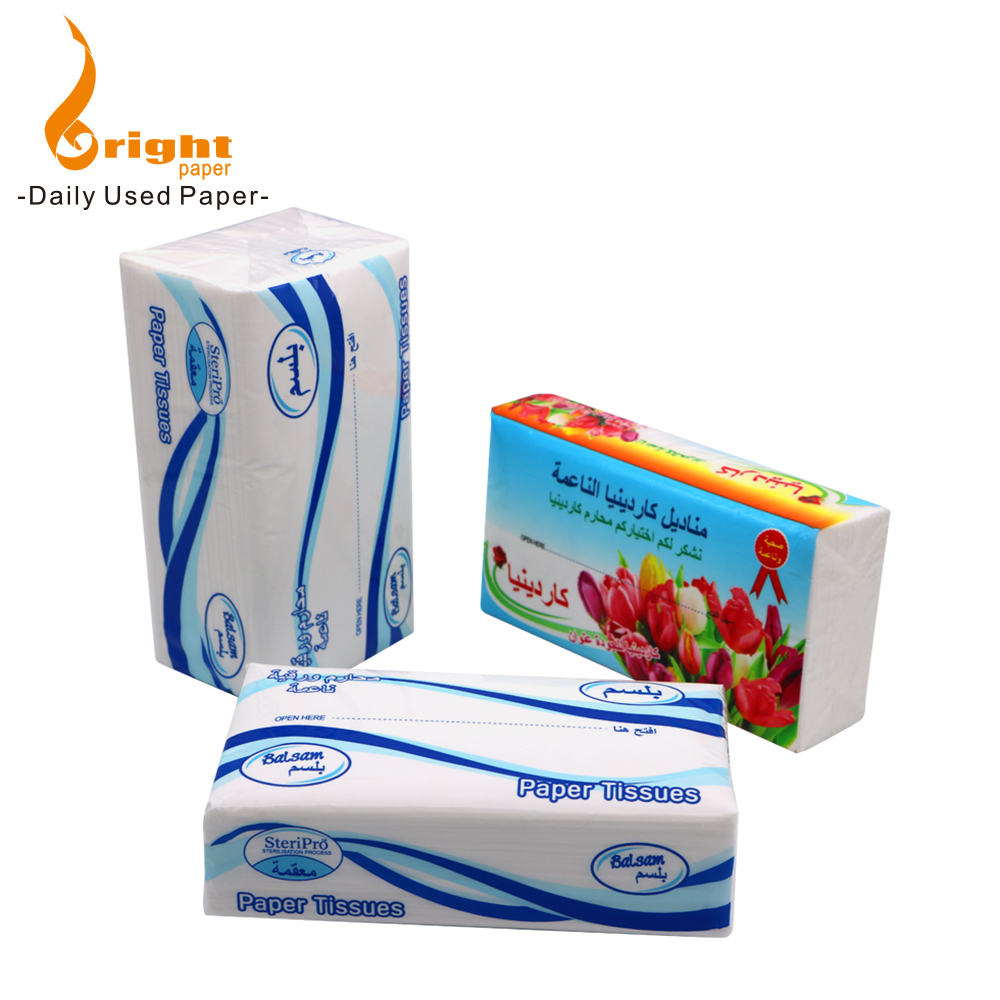 Promotional Fine Raw Pulp Square Coloured Bulk-pack Scented Bamboo Ultra Soft pack Facial tissues