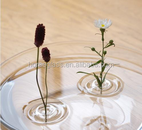 Fashion Design Waves Floating Type Transparent Glass vase vase Hydroponic Flowers Hand Made Mouth Blown Glass Flower vase
