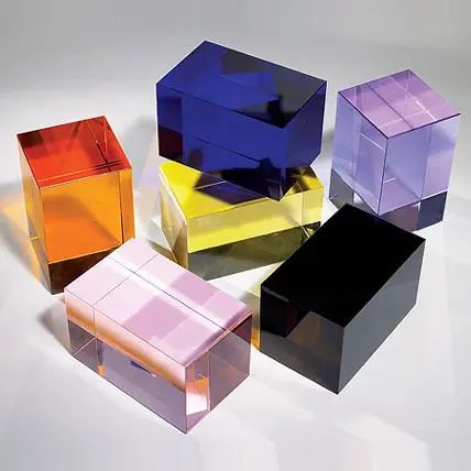 colorful crystal glass cube paperweight for married gift