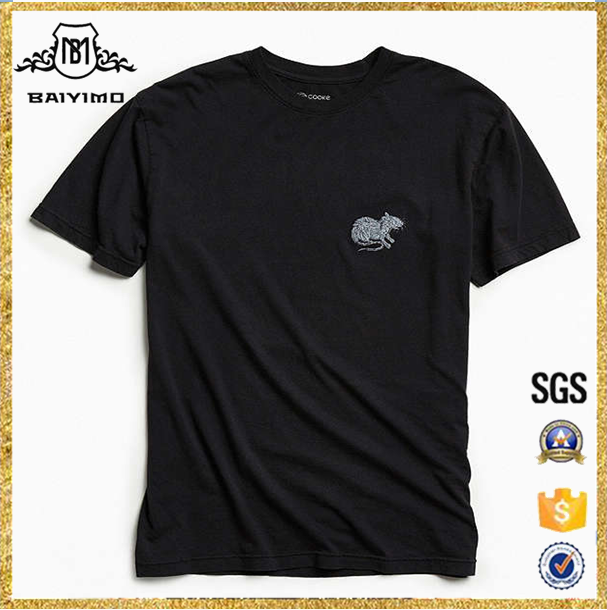 2017 Оптовая Китай Новый Дизайн Мужские Вышитые Крыса Короткий SleeveT Рубашка