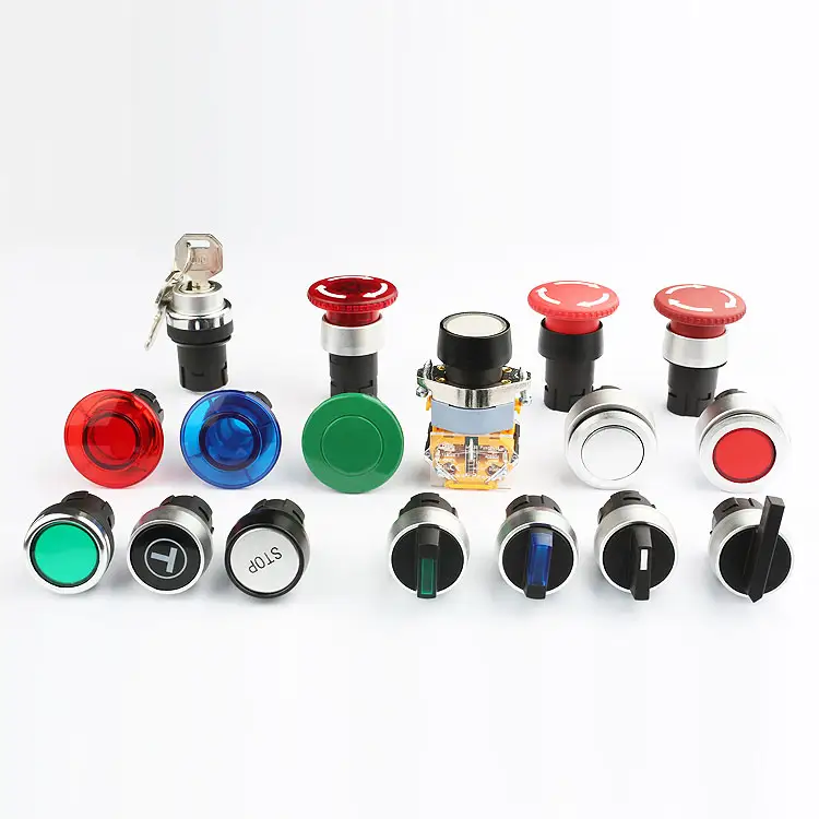 Electrical Button Push Switch Automatic Voltage Electric Hoist Control Audio Selector Common Push Button Switch