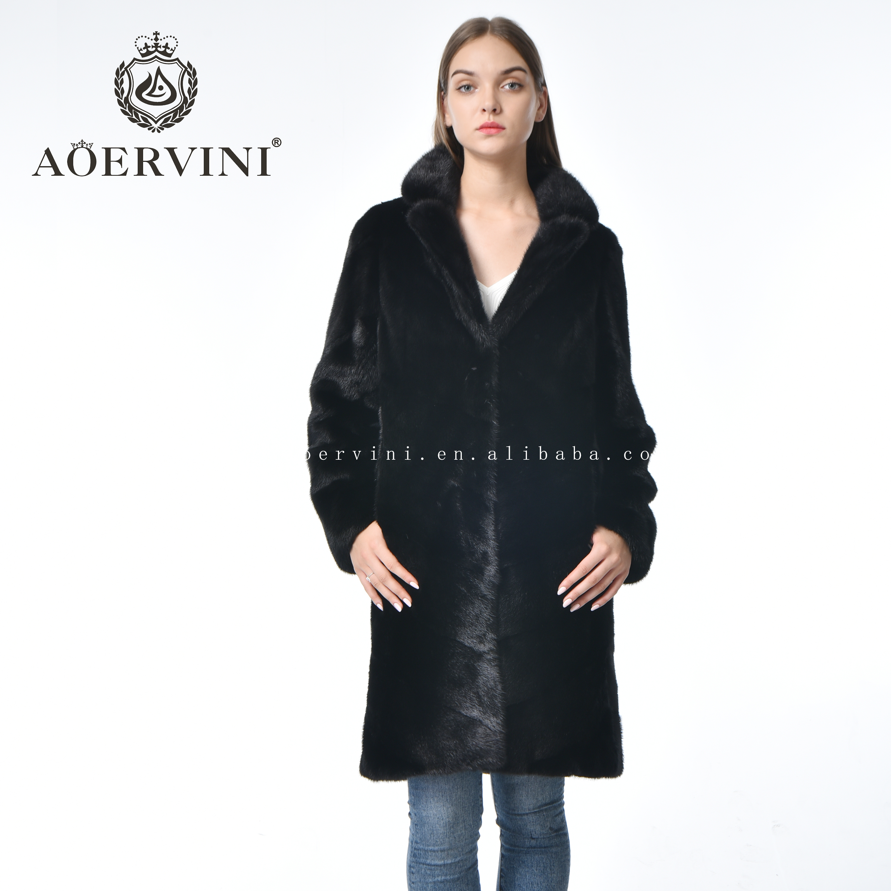 Hot new noble fashion elegant suit collar mink coat fur women