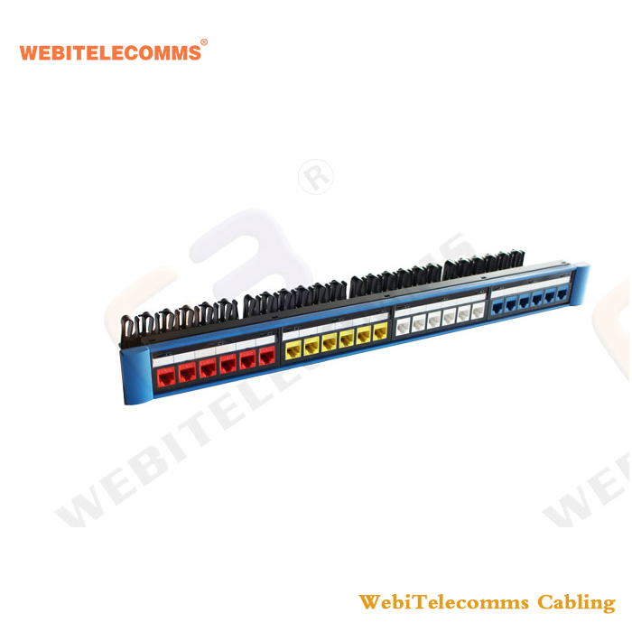 1U 19 ''Rackmout IDC красочные Keytones 4x6 UTP Cat6 патч-панель 24 портов