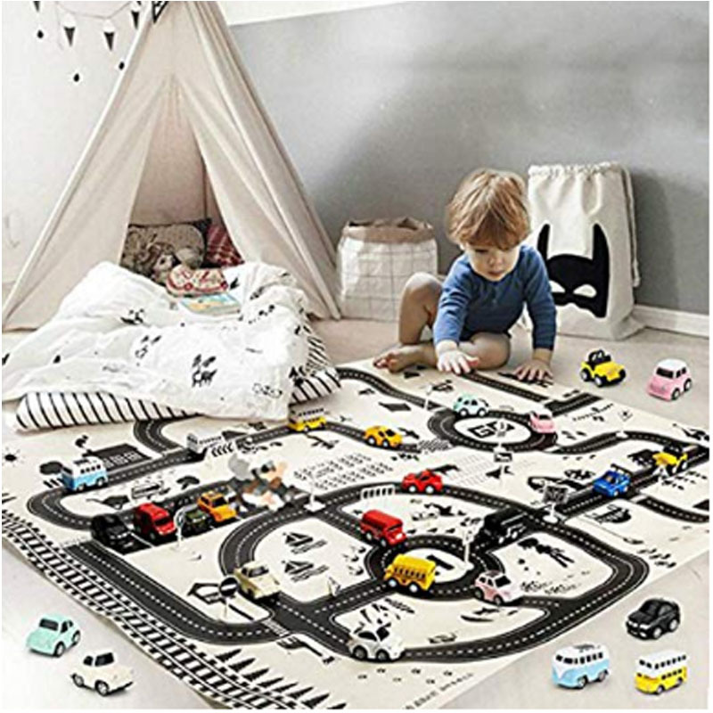 Hot Selling New Road Adventure Sports Toy Carpet Newborn Baby Play Mat 0-6 Years Soft Cotton Fabric Game Blanket Decor for Kids
