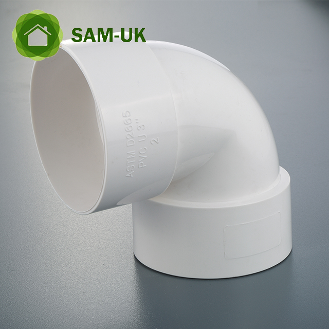 ASTM D2665 ПВХ дренажный фитинг с углом 90 градусов
