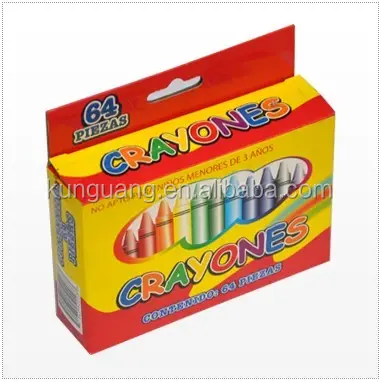 Non toxic 64pcs color crayon pack in clor box with ASTM EN71 CE test