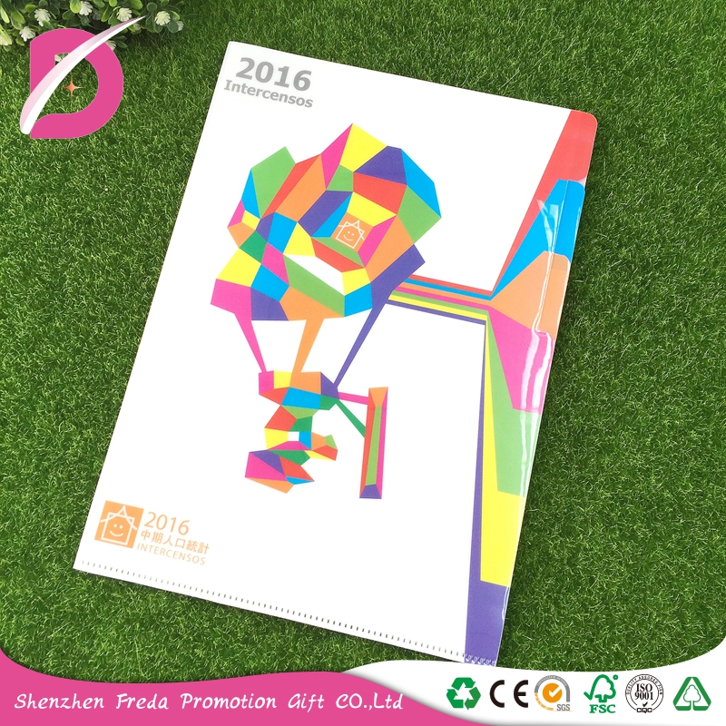 Cheap printing custom printing LOGO L shape A4 PP file folder