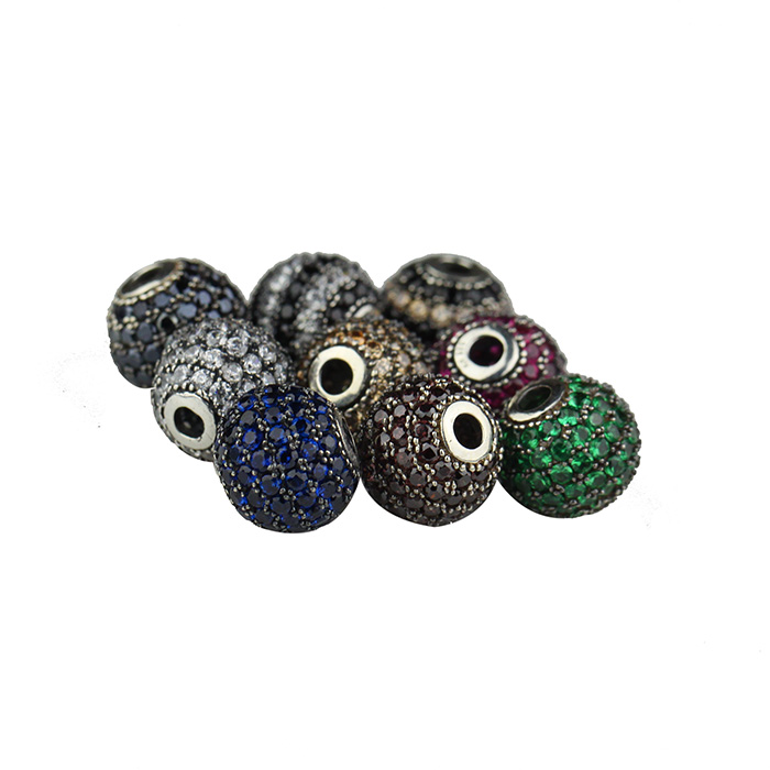 Miss Jewelry Оптовая Продажа 18 К Настоящее золотое покрытие 8 мм 3A cz Шарм ювелирные изделия бусины