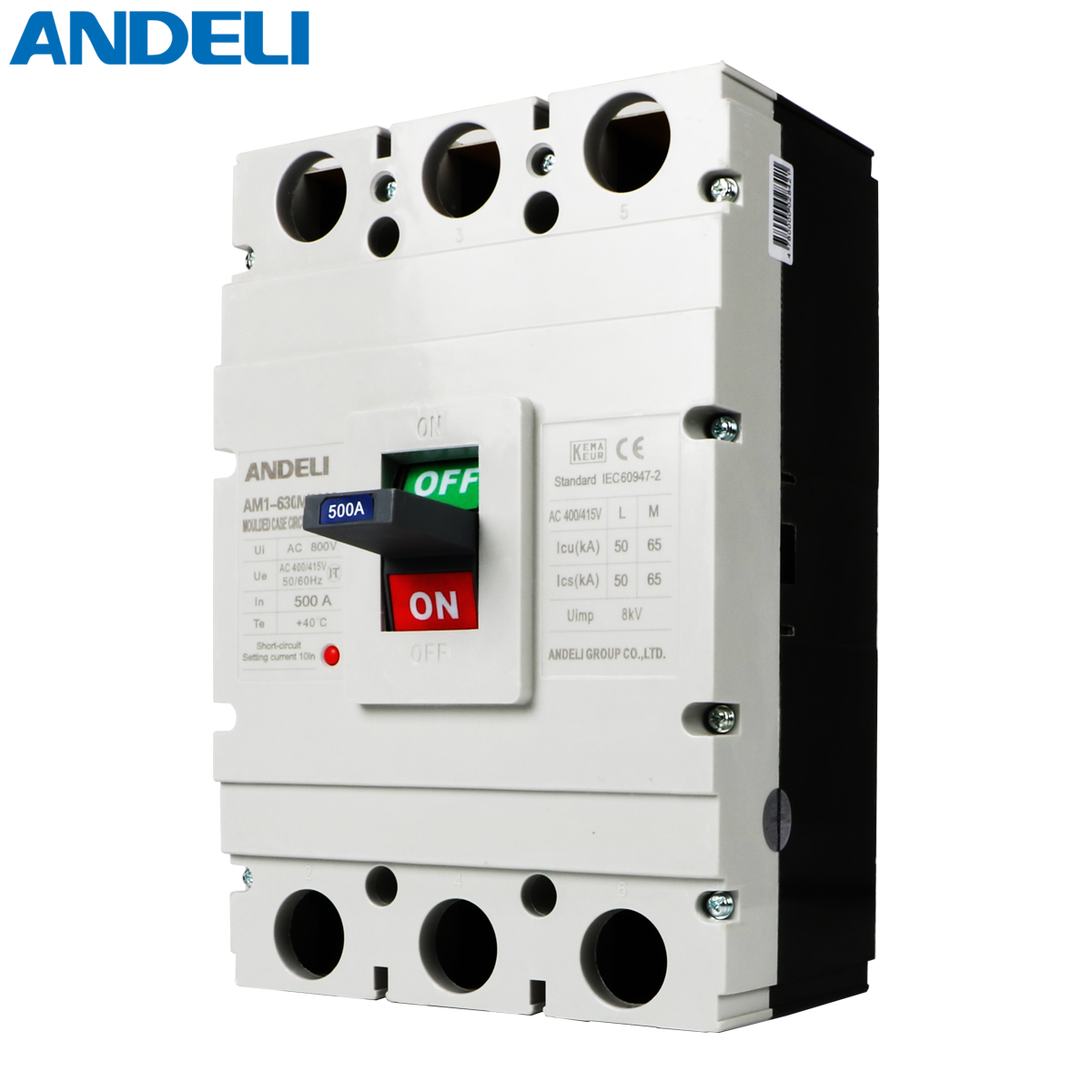 ANDELI AM1-630M/3300 400A 500A 600A MCCB 3P Автоматический выключатель постоянного тока в литом корпусе цена Филиппины