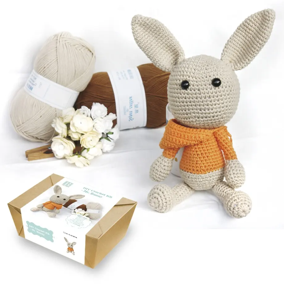 Cute Animal Bunny DIY Knitting kit DIY Crochet Kit