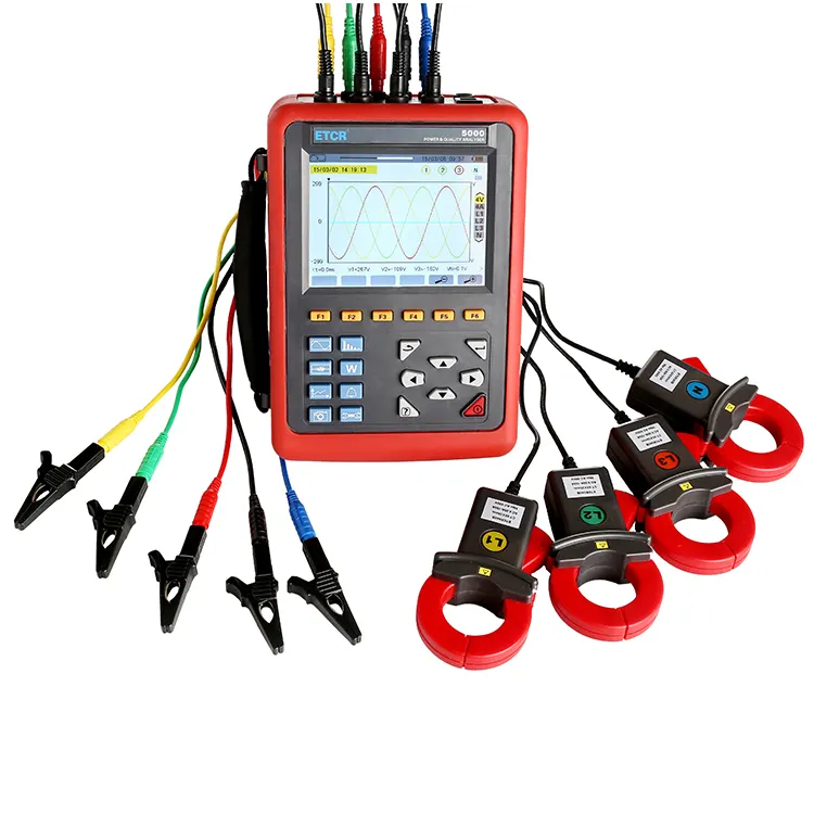 3 Phase Multifunction Lcd Color Screen Etcr5000 Power Quality Analyzer