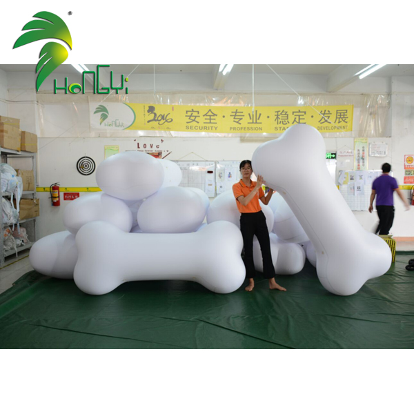 2mH PVC White Inflatable Dog Bone Shape Balloon For Advertising
