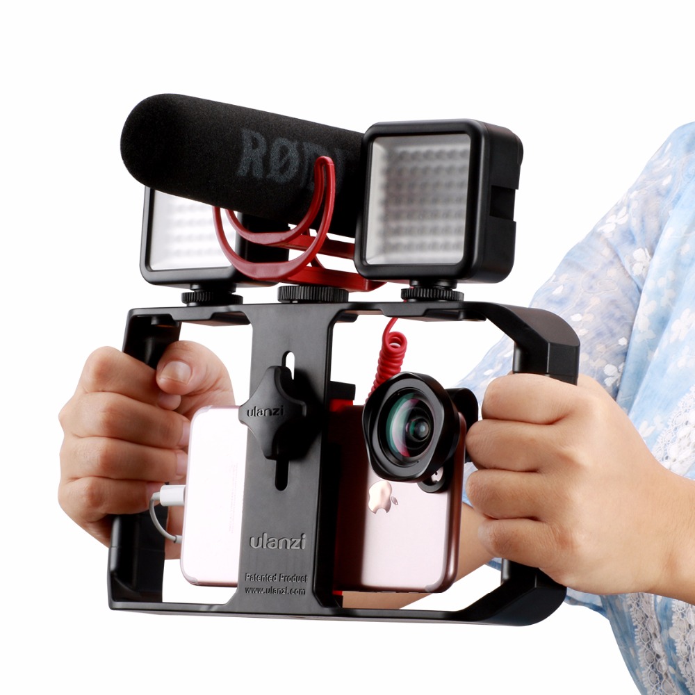 Чехол для видеосъемки Ulanzi U-Rig Pro, ручной стабилизатор видео для телефона, держатель для штатива с 3 креплениями для обуви