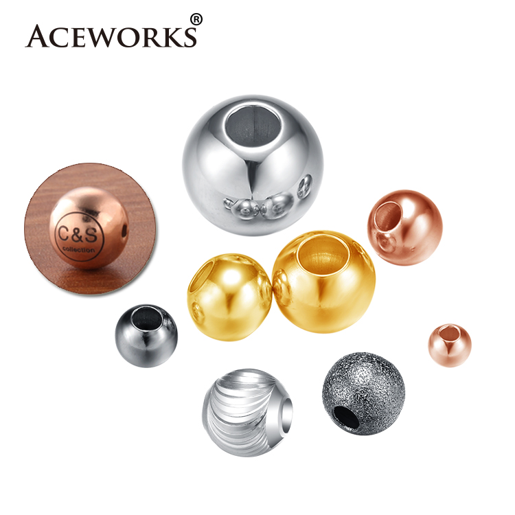 Ювелирная фурнитура ACEWORKS из серебра 925 пробы, круглые бусины на заказ