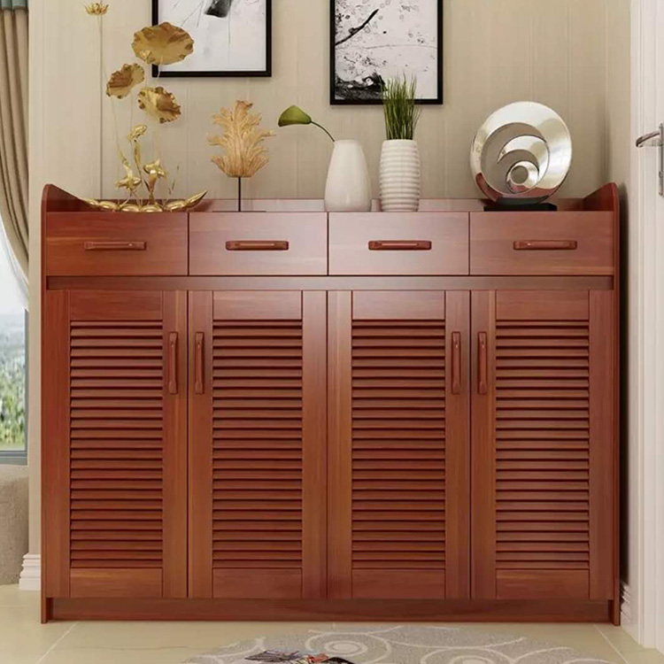 Большая емкость mid-century ореховый шкаф для обуви шкаф для хранения