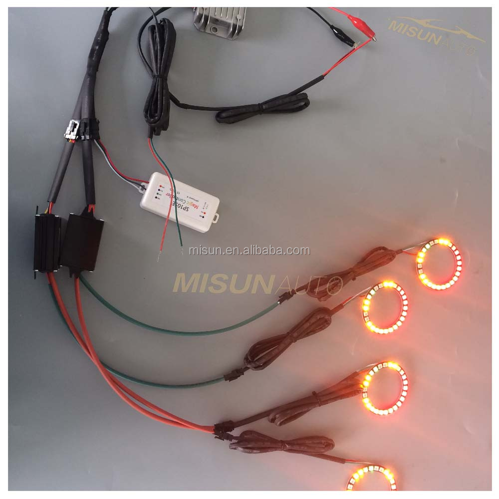 Последовательного SK6812 RGBY LED Halo фар Кольцо RGB colorshift + LED указатель поворота
