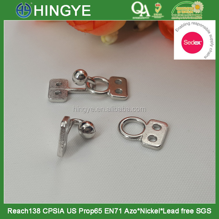 Sedex Audited 2 Pillar Zinc Alloy Metal Hook and eye For Ladies dress and swimming wear