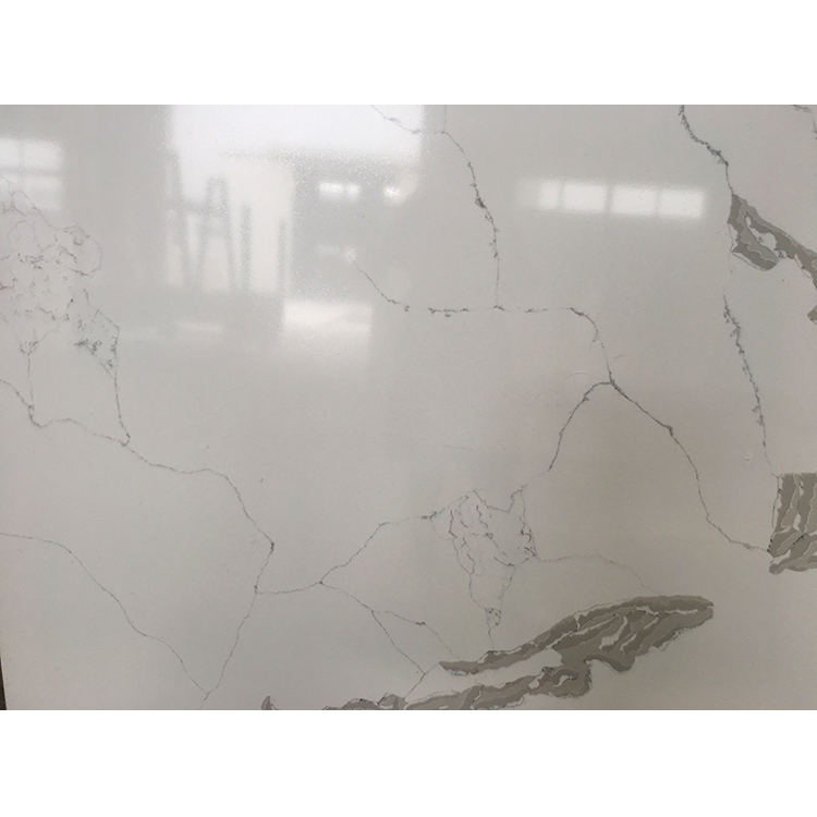 High Density white star quartz stone veins grey rose