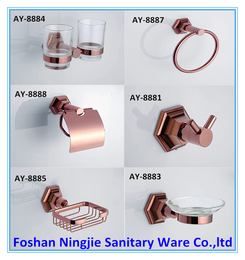 cheap bathroom accessories rose gold color toilet paper holder