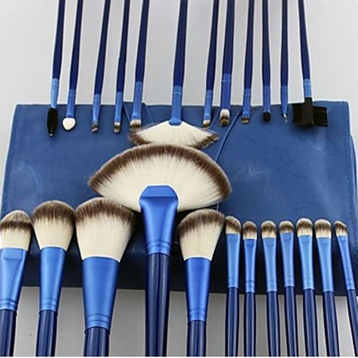 Оптовая продажа логотип красота 24 шт. синий Pinceles Maquillaje косметический расчёски для волос Макияж комплект Синтетический Макияж кисточки