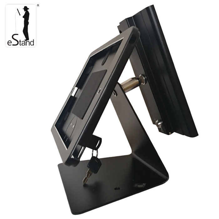 eStand BR24012NM anti theft dual display for ipad stand hospital payment kiosk