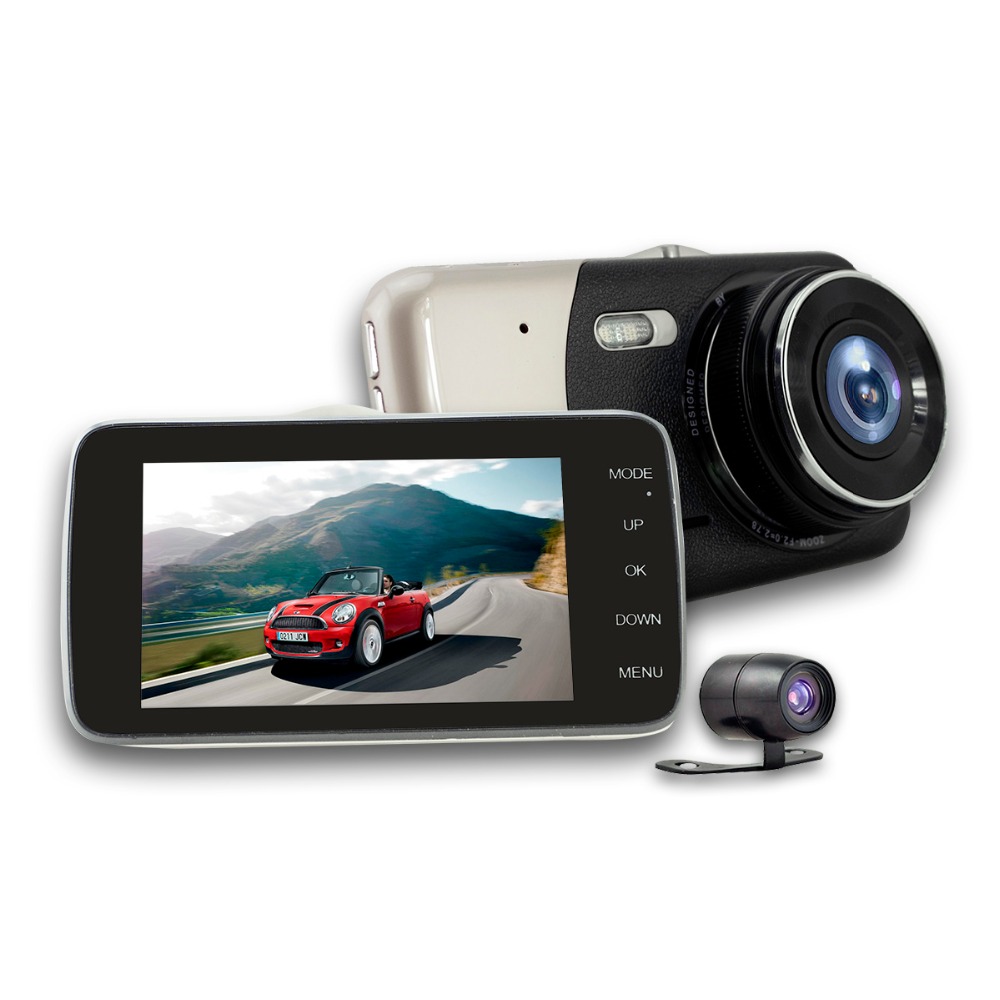 1080 P двойная линза заднего вида автомобиля Даш камеры DVR с 3,6 дюймов ISP дисплей