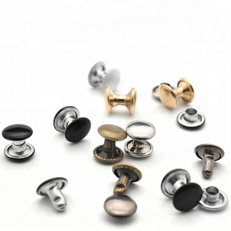 Custom plating shoe bag accessories rose gold silver black copper brass rivets for shoes belt bags clothing