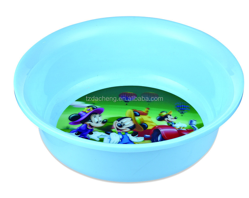Custom Logo Print Cheap Durable Eco Friendly Color Plastic Wash Hand Basins Bathroom Wash Basin