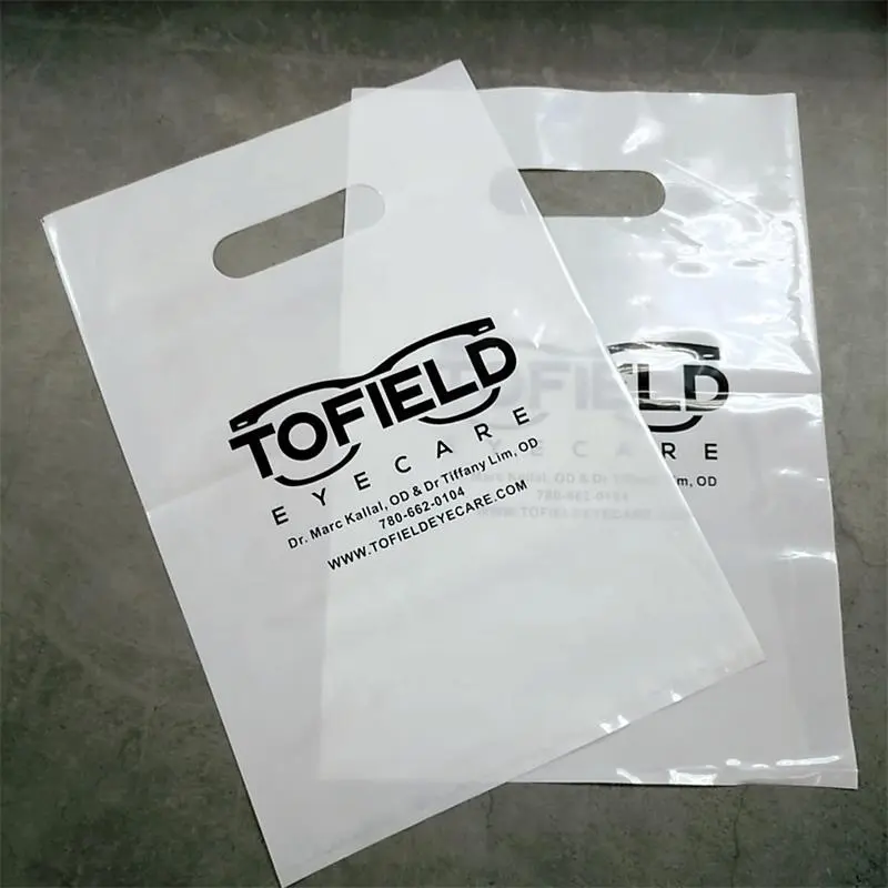 Custom printed christmas PE plastic packaging shopping bags with logos wholesale in Guangzhou factory