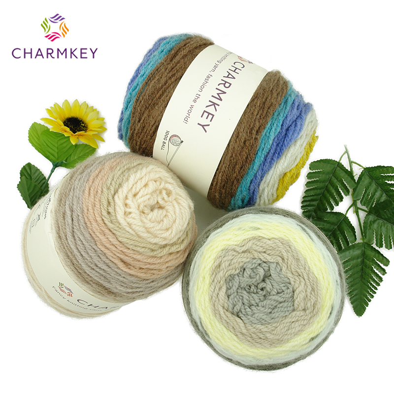 Charmkey причудливая меланжевая пряжа 80% акриловая пряжа 20% шерстяная пряжа для ручного вязания пряжа для шляп