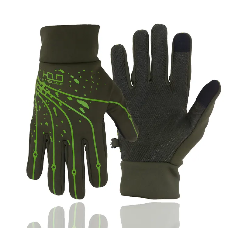 Olive Green Windproof Rain Resistant Grip Outdoor Riding Waterproof Sports Cycling Touch Screen gloves