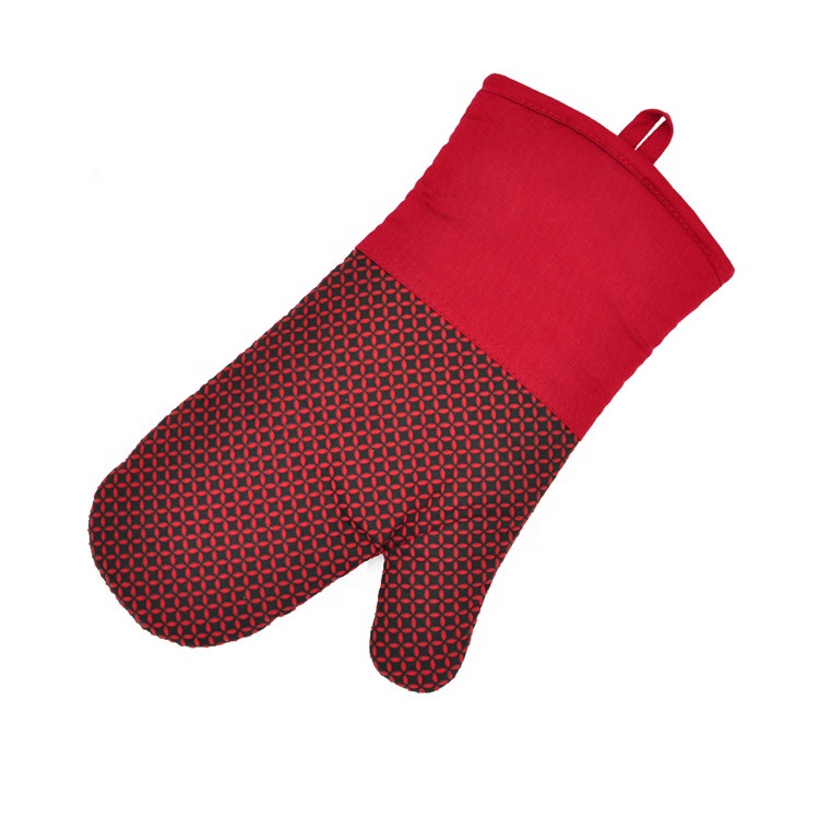 Low price hot sale factory for sale mitt red food grade silicone oven gloves bakery oven mitt