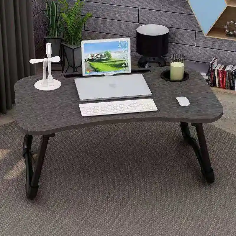 Wood folding mini computer desk with USB Port free lamp and fan