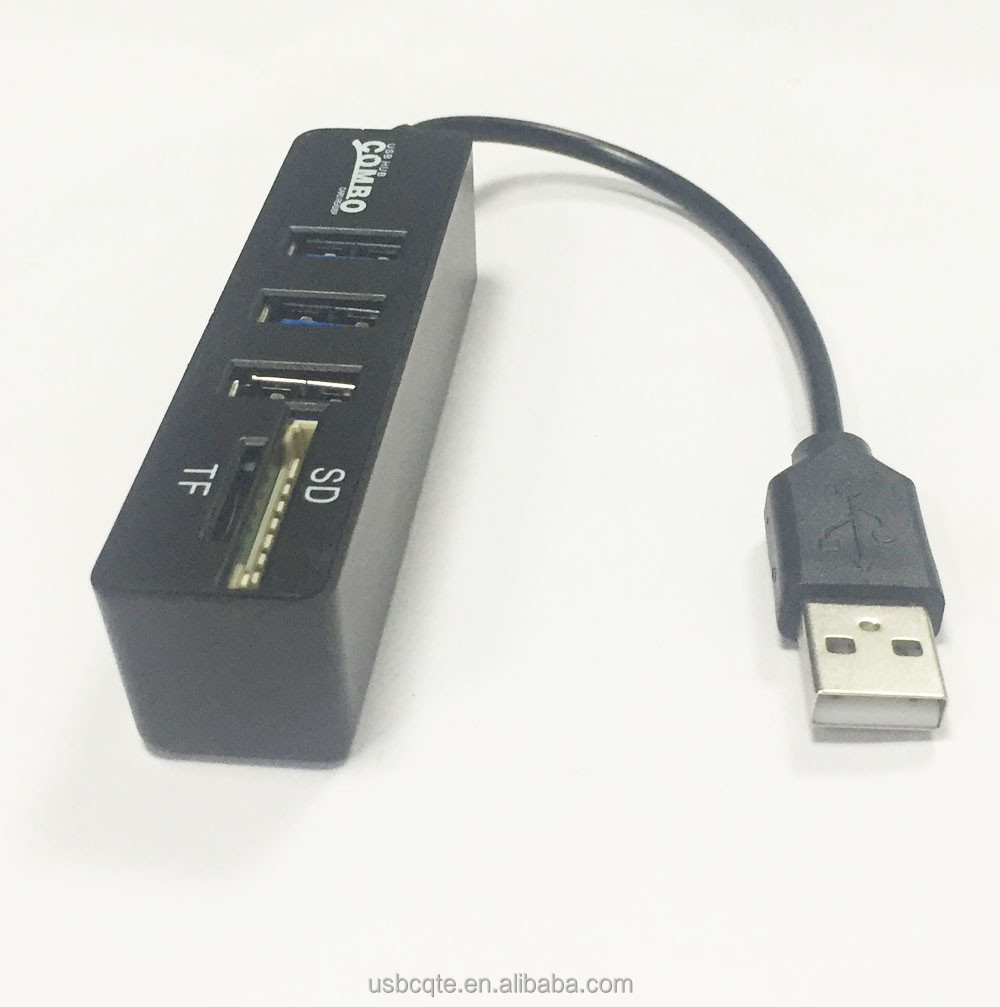 Полоса 3 порта 2,0 USB HUB и SD/MMC/Mini SD/TF Cardreader с комбинированным