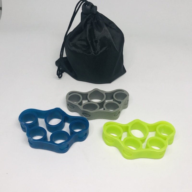 Set of 3 pcs pack different level hand resistance band Silicone finger stretcher exerciser