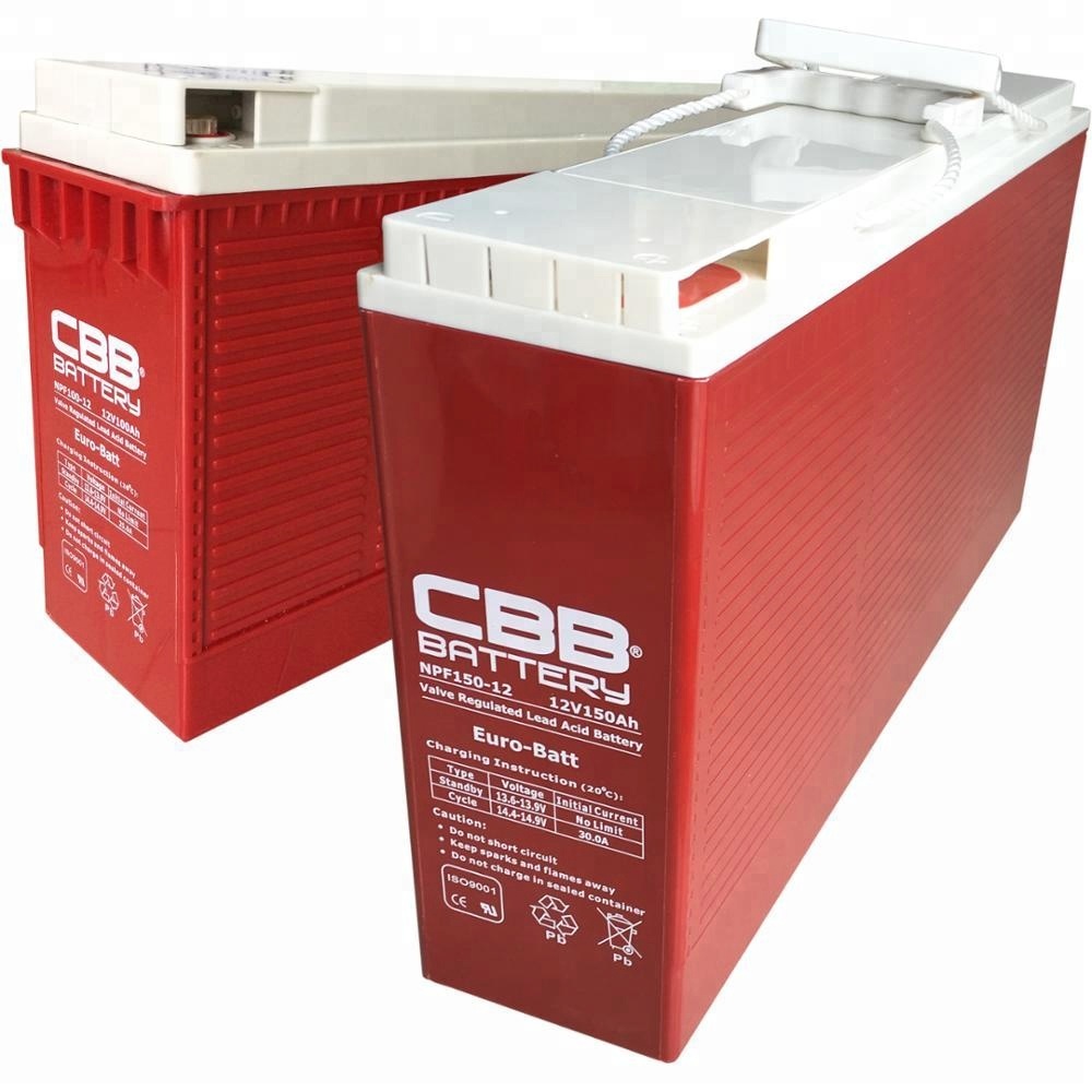 Front Terminal 12V многократного цикла глубокого заряда-разряда батареи Солнечная аккумуляторная батарея