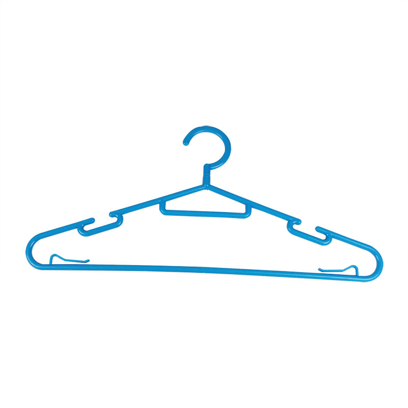 Wholesale cheap garment clothes adult widely used blue plastic clothes hanger