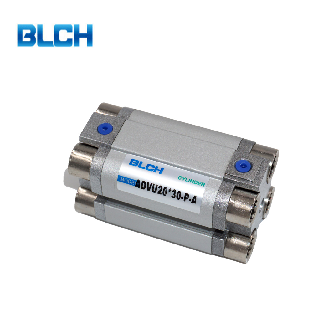 China direct import ADVU Pneumatic Cylinder Double Acting double rod pneumatic air cylinder